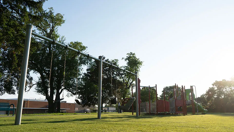 Ground-level view of Cherryhill Park