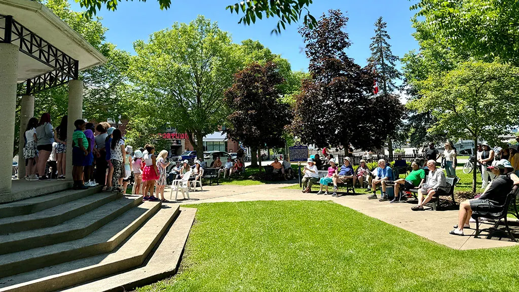Ground-level view of Cummington Square
