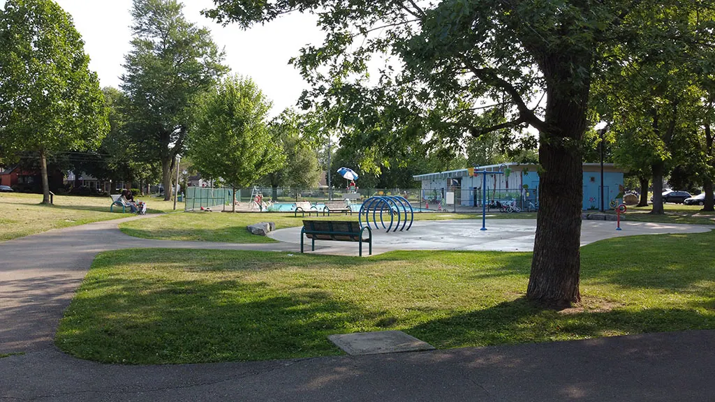 Ground-level view of FH Leslie Park