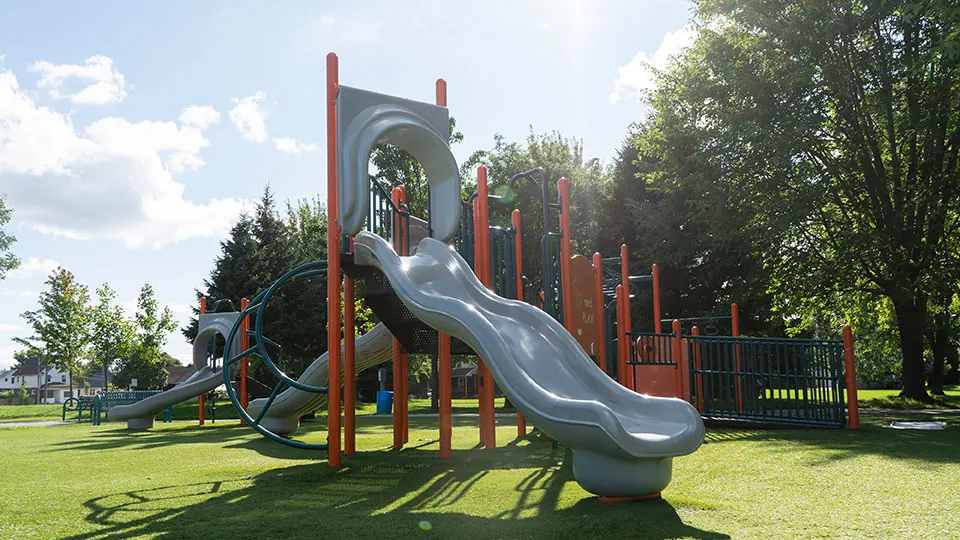 Ground-level view of Maple Street Park