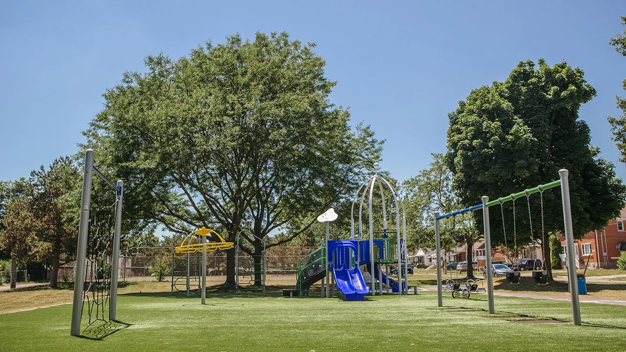Ground-level view of Ontario Park