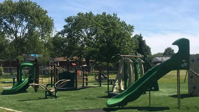 Ground-level view of Wilson Park
